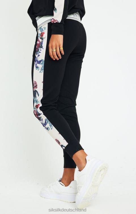 SikSilk Hose mit botanischen Blumenmotiven – Schwarz Frauen 680DH183 Bekleidung