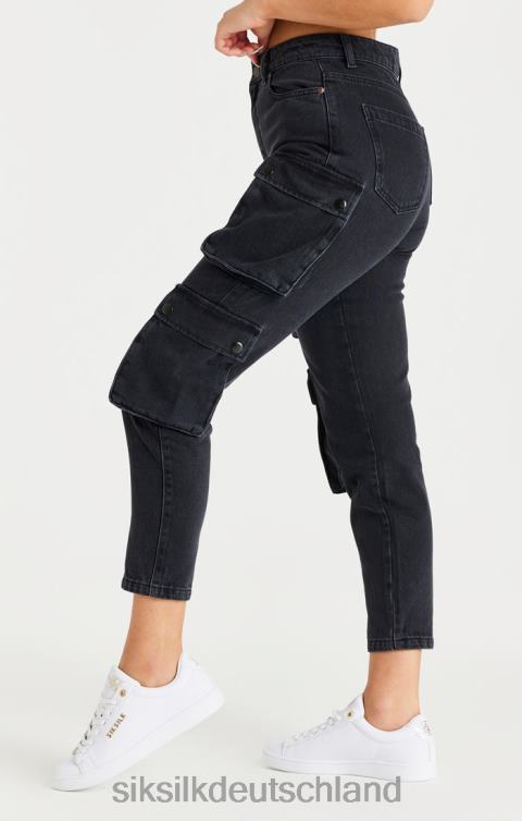 SikSilk schwarze Denim-Cargos Frauen 680DH187 Bekleidung