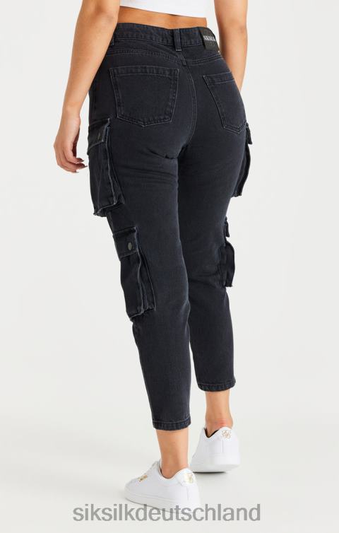 SikSilk schwarze Denim-Cargos Frauen 680DH187 Bekleidung