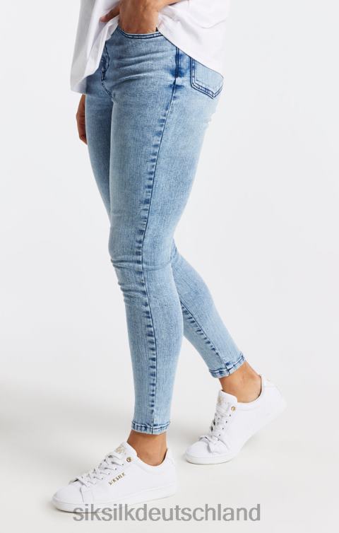 SikSilk Essential Skinny Denim-Jeans in heller Waschung Frauen 680DH193 Bekleidung