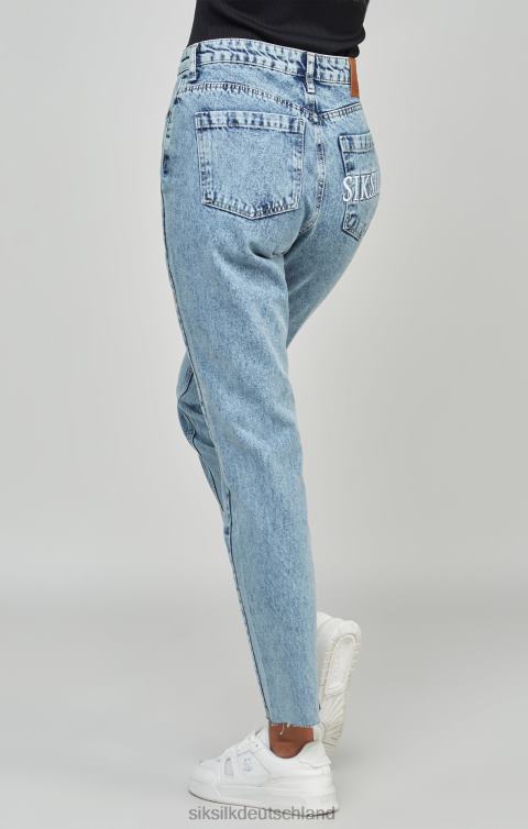 SikSilk Hellblaue, bestickte Mom-Jeans Frauen 680DH190 Bekleidung