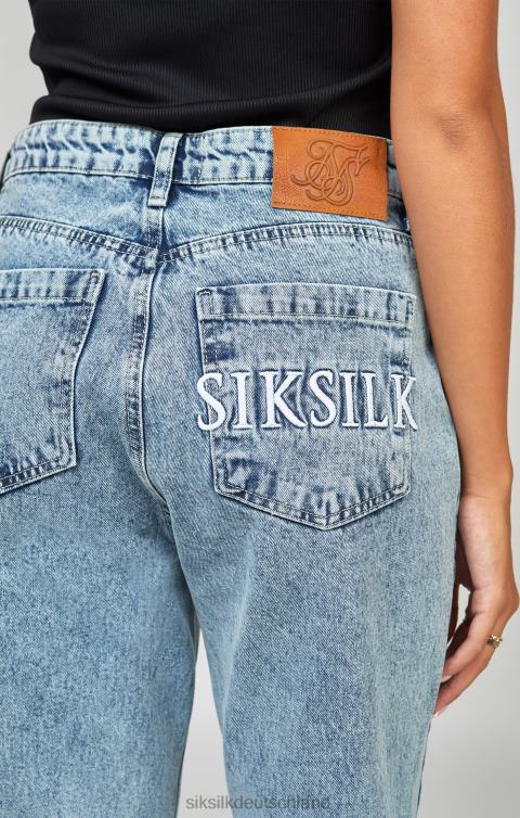 SikSilk Hellblaue, bestickte Mom-Jeans Frauen 680DH190 Bekleidung