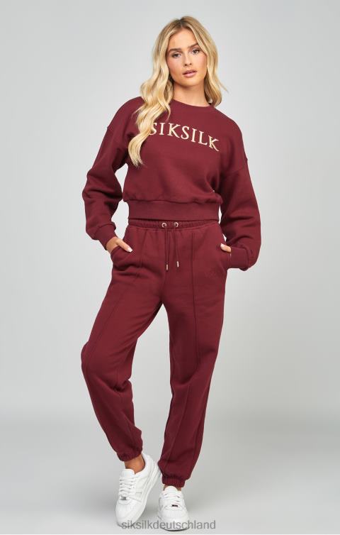 SikSilk Burgunderrote, übergroße Jogginghose Frauen 680DH178 Bekleidung