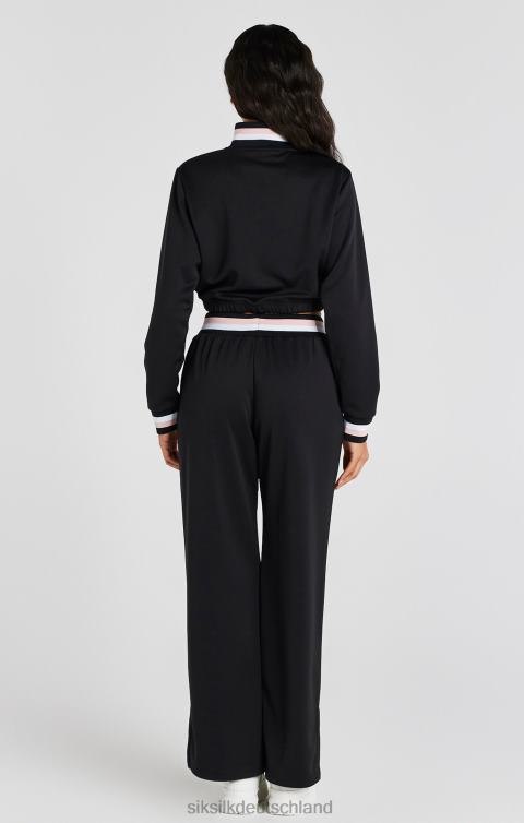 SikSilk Schwarze College-Trainingshose mit weitem Bein Frauen 680DH158 Bekleidung