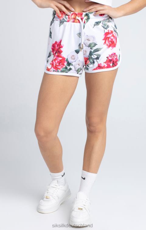 SikSilk Ecrufarbene, geblümte Shorts Frauen 680DH204 Bekleidung