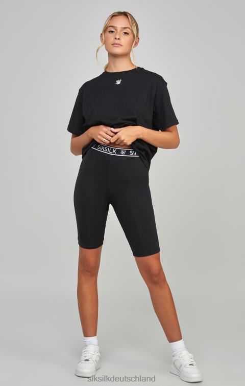 SikSilk Schwarze Essential-Tape-Radshorts Frauen 680DH196 Bekleidung