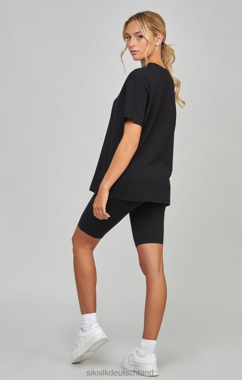 SikSilk Schwarze Essential-Tape-Radshorts Frauen 680DH196 Bekleidung