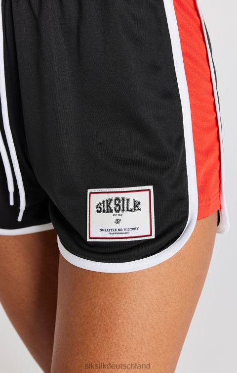 SikSilk Schwarze, getäfelte Läufershorts Frauen 680DH195 Bekleidung