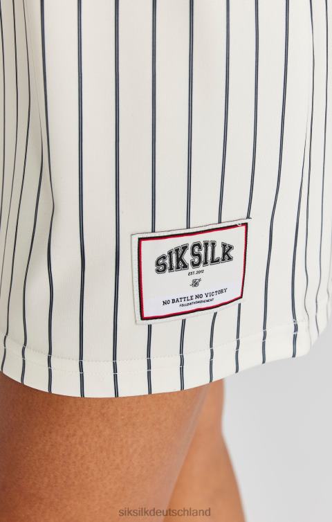 SikSilk Ecrufarbenes Basketball-Nadelstreifenkleid Frauen 680DH144 Bekleidung