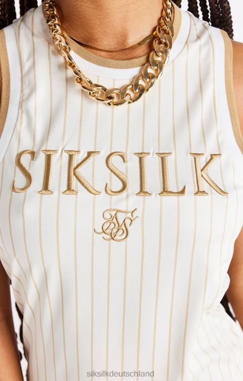 SikSilk Luxuriöses Basketballkleid – Ecru und Gold Frauen 680DH150 Bekleidung