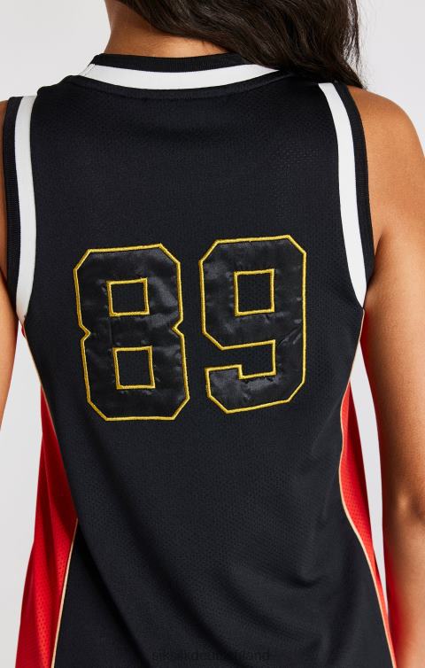 SikSilk Schwarz getäfeltes Basketballkleid Frauen 680DH147 Bekleidung