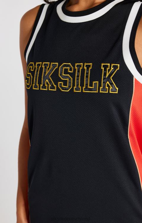 SikSilk Schwarz getäfeltes Basketballkleid Frauen 680DH147 Bekleidung