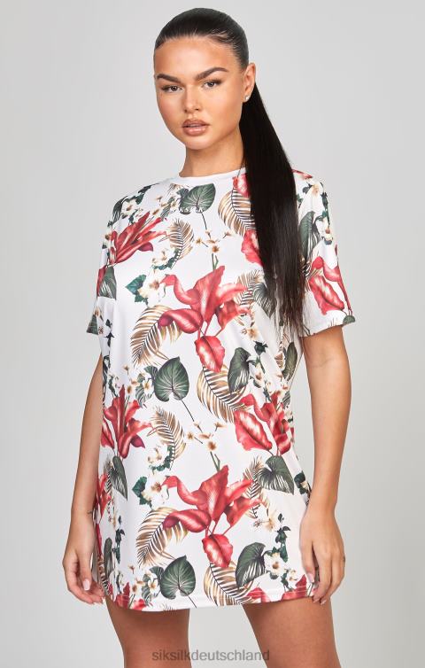 SikSilk T-Shirt-Kleid mit mehrfarbigem Retro-Tropen-Print Frauen 680DH149 Bekleidung
