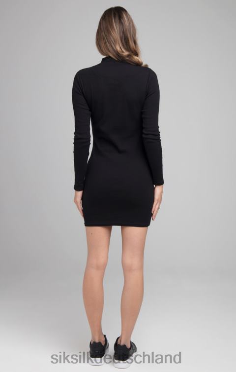 SikSilk Velours, figurbetontes Kleid – Schwarz Frauen 680DH153 Bekleidung