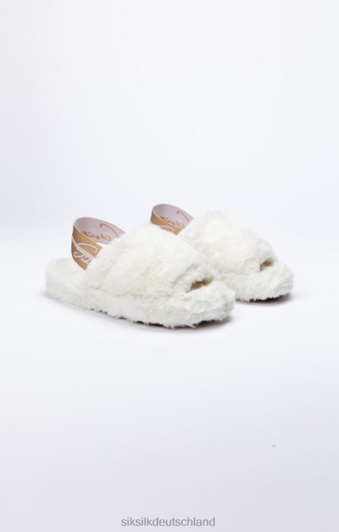 SikSilk weißer, flauschiger Slipper Frauen 680DH271 Schuhwerk