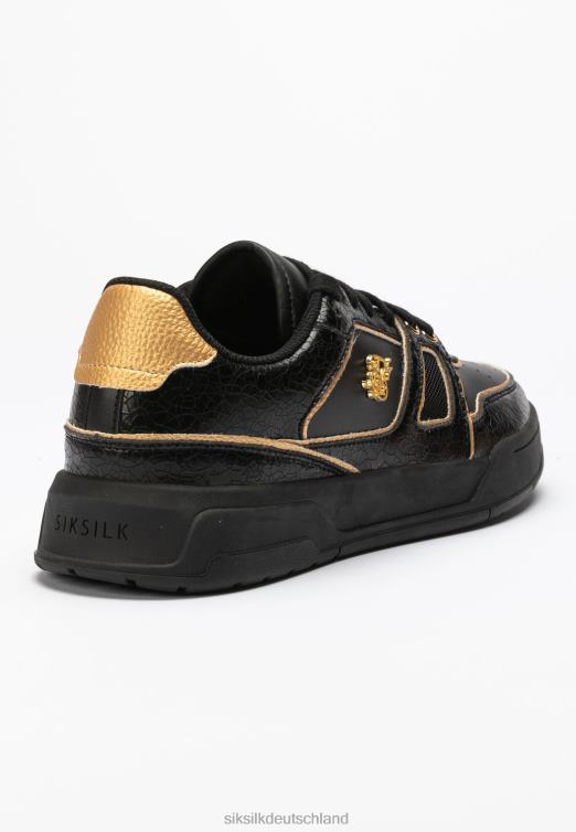 SikSilk Low-Top-Court-Sneaker mit schwarzem und goldenem Besatz Frauen 680DH262 Schuhwerk