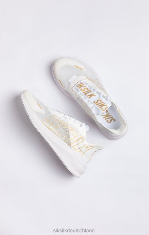 SikSilk weiß-goldener Mako-Performance-Trainer Frauen 680DH253 Schuhwerk