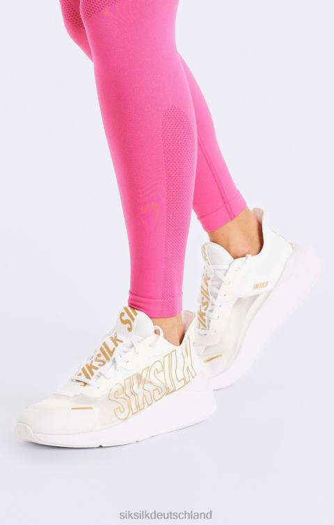 SikSilk weiß-goldener Mako-Performance-Trainer Frauen 680DH253 Schuhwerk