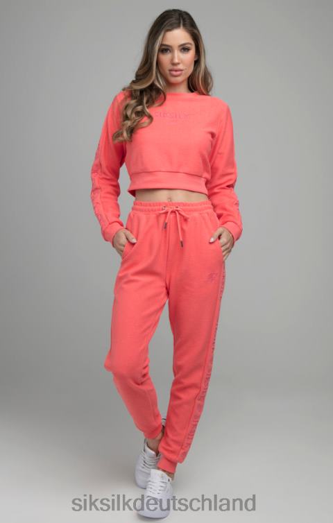 SikSilk Crop-Sweatshirt mit Loopback-Stickerei – Rosa Frauen 680DH96 Bekleidung