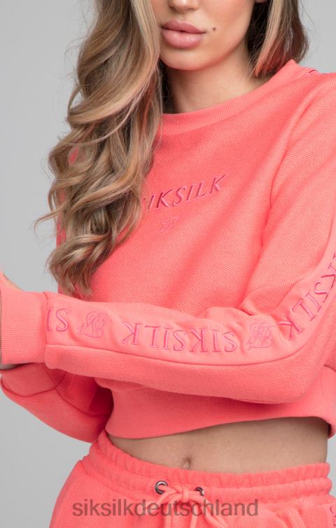 SikSilk Crop-Sweatshirt mit Loopback-Stickerei – Rosa Frauen 680DH96 Bekleidung
