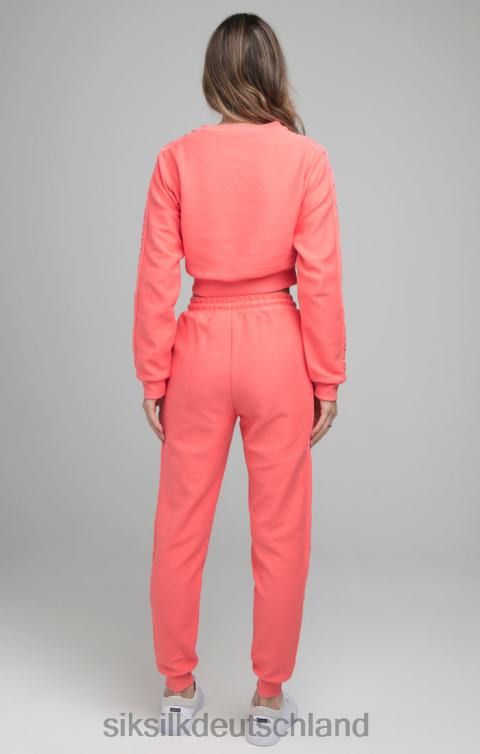 SikSilk Crop-Sweatshirt mit Loopback-Stickerei – Rosa Frauen 680DH96 Bekleidung