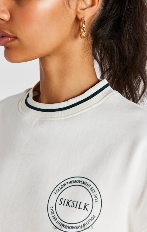 SikSilk Ecrufarbenes Crop-Sweatshirt Frauen 680DH78 Bekleidung