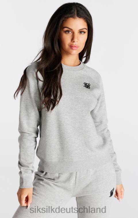 SikSilk Grau meliertes Essential-Sweatshirt mit Rundhalsausschnitt Frauen 680DH121 Bekleidung