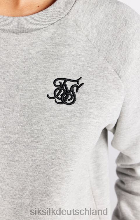 SikSilk Grau meliertes Essential-Sweatshirt mit Rundhalsausschnitt Frauen 680DH121 Bekleidung