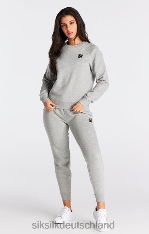 SikSilk Grau meliertes Essential-Sweatshirt mit Rundhalsausschnitt Frauen 680DH121 Bekleidung