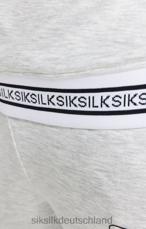 SikSilk Grau meliertes Trainingsoberteil mit 1/4-Reißverschluss Frauen 680DH118 Bekleidung