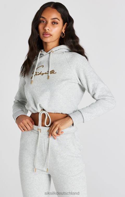 SikSilk Grau meliertes, charakteristisches Crop-Hoodie Frauen 680DH95 Bekleidung