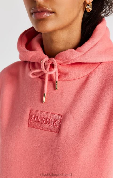 SikSilk Korallenroter, übergroßer Kapuzenpullover Frauen 680DH108 Bekleidung