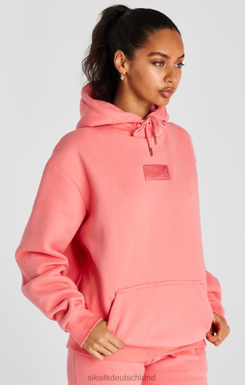 SikSilk Korallenroter, übergroßer Kapuzenpullover Frauen 680DH108 Bekleidung