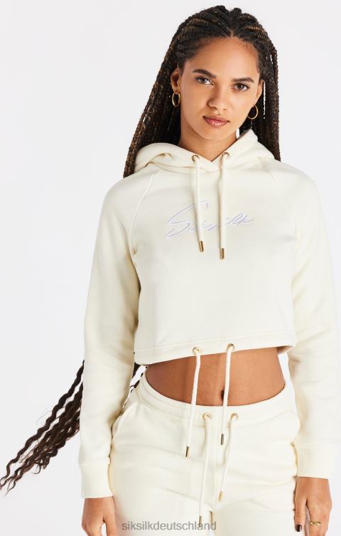 SikSilk Kurzer Kapuzenpullover in Ecru Frauen 680DH86 Bekleidung