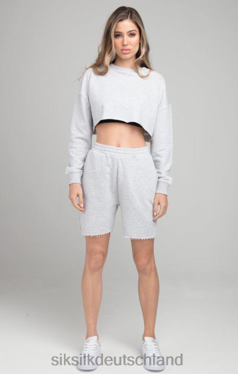 SikSilk Kurzes Sweatshirt – grau meliert Frauen 680DH122 Bekleidung