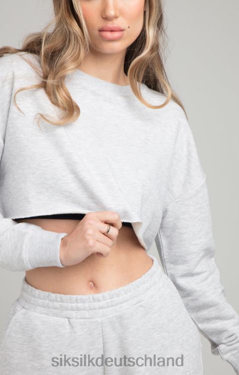 SikSilk Kurzes Sweatshirt – grau meliert Frauen 680DH122 Bekleidung