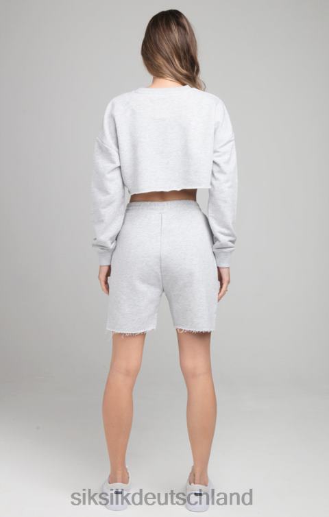 SikSilk Kurzes Sweatshirt – grau meliert Frauen 680DH122 Bekleidung