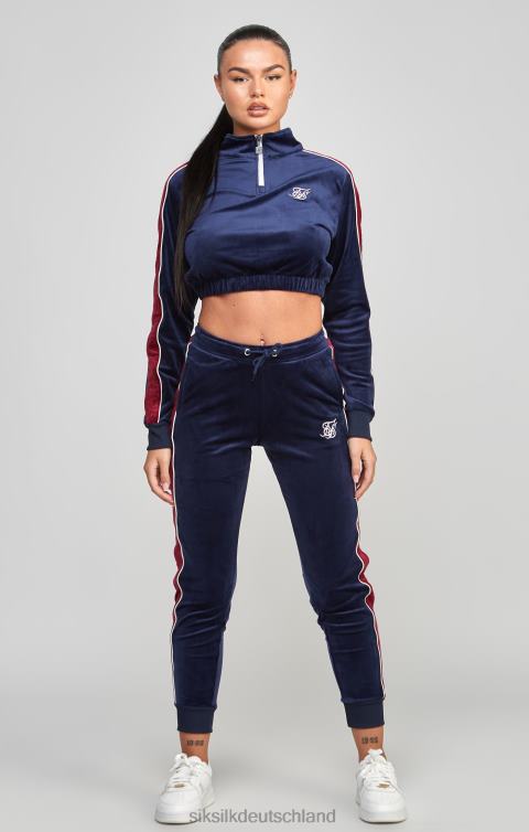 SikSilk Marineblaues Velours-Trainingsoberteil Frauen 680DH112 Bekleidung