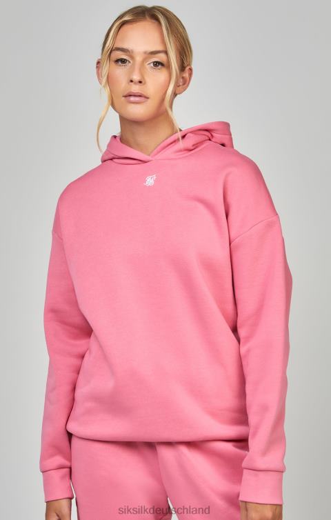 SikSilk Pinkfarbener Essential-Kapuzenpullover zum Überziehen Frauen 680DH104 Bekleidung