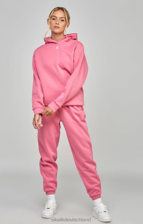 SikSilk Pinkfarbener Essential-Kapuzenpullover zum Überziehen Frauen 680DH104 Bekleidung