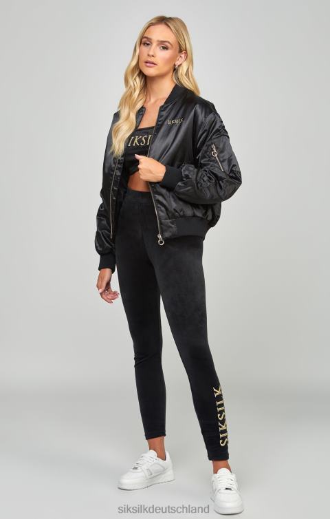 SikSilk Hochglänzende, übergroße Bomberjacke Frauen 680DH136 Bekleidung