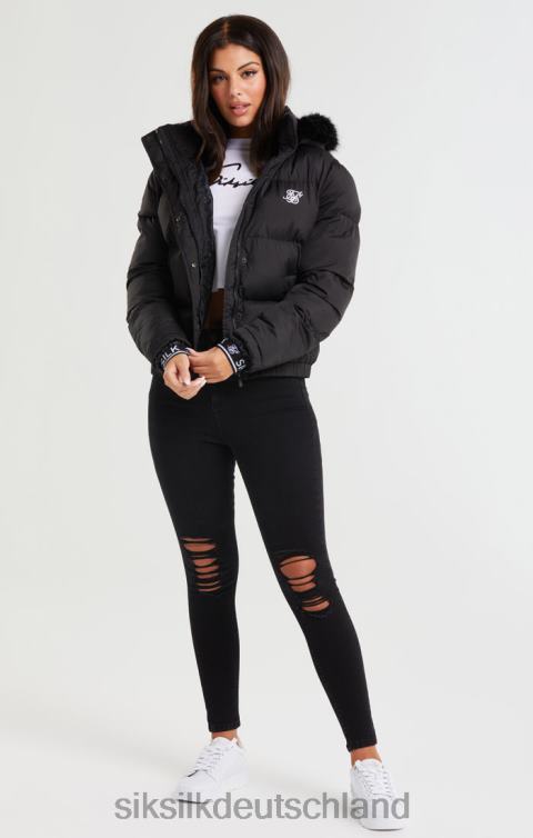 SikSilk Kurz geschnittener Core-Parka – Schwarz Frauen 680DH140 Bekleidung