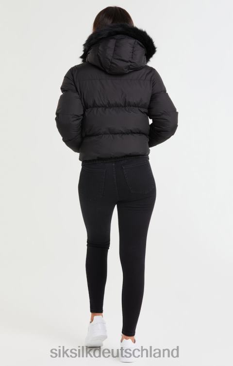SikSilk Kurz geschnittener Core-Parka – Schwarz Frauen 680DH140 Bekleidung