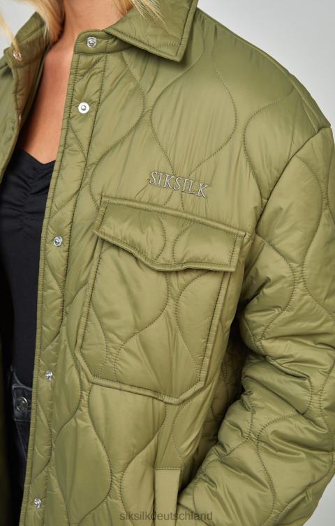 SikSilk Leichte, khakifarbene Steppjacke Frauen 680DH126 Bekleidung