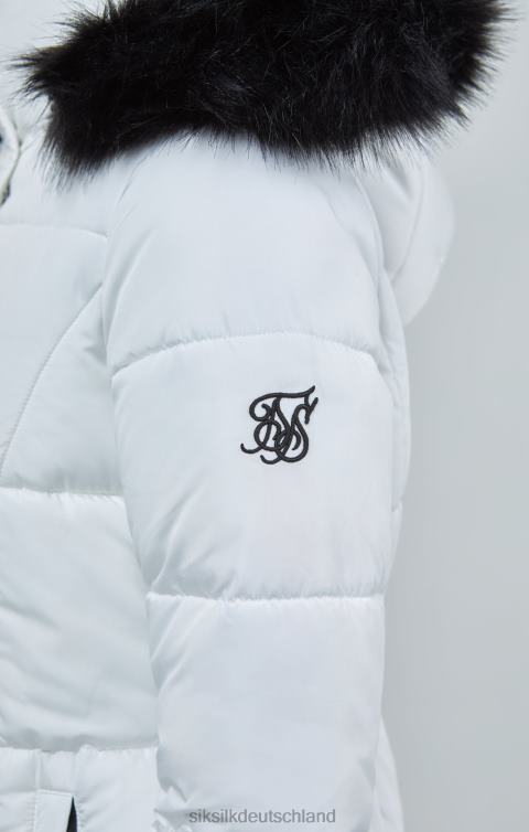 SikSilk Weißer, langer, wattierter Parka Frauen 680DH128 Bekleidung