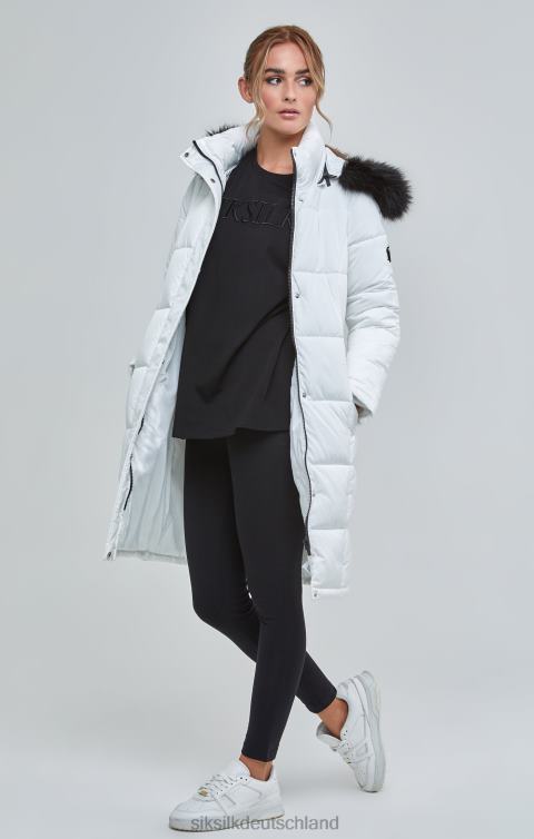SikSilk Weißer, langer, wattierter Parka Frauen 680DH128 Bekleidung