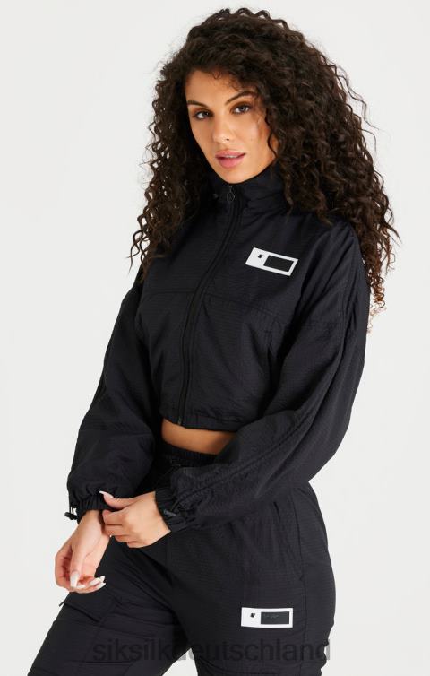 SikSilk schwarze, kurze, geraffte Jacke Frauen 680DH139 Bekleidung
