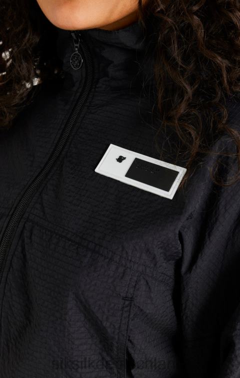 SikSilk schwarze, kurze, geraffte Jacke Frauen 680DH139 Bekleidung