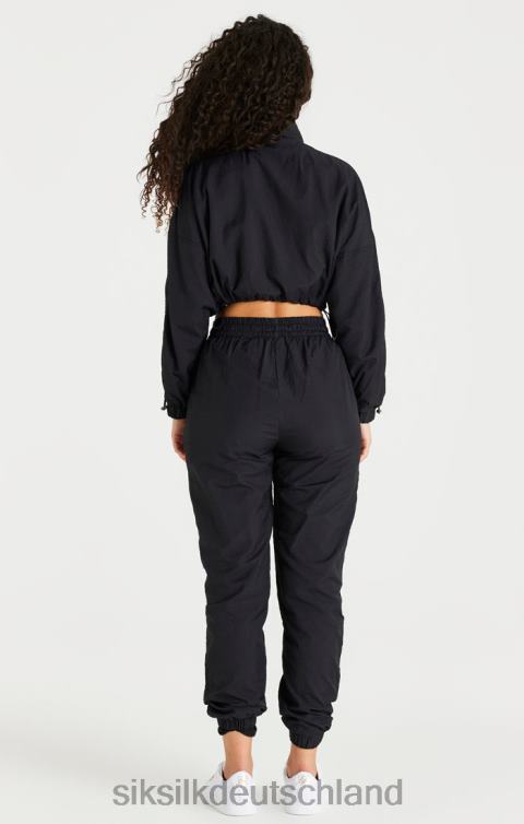 SikSilk schwarze, kurze, geraffte Jacke Frauen 680DH139 Bekleidung