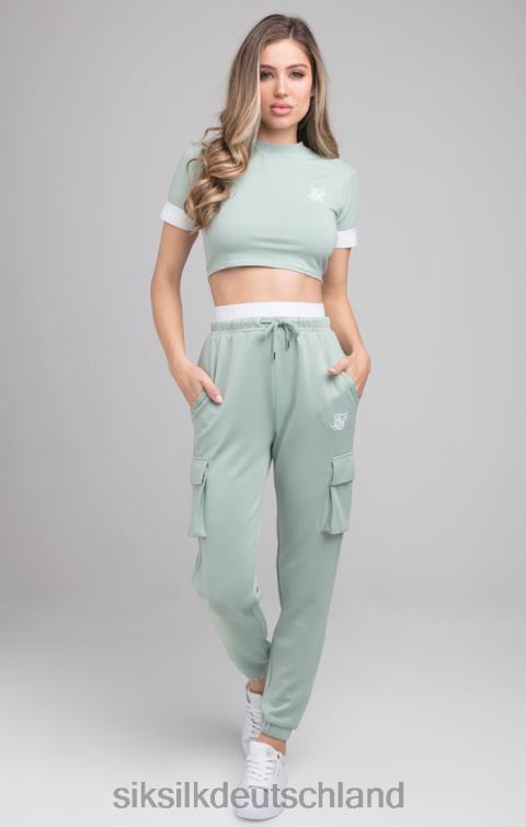 SikSilk Grünes Crop-T-Shirt Frauen 680DH46 Bekleidung